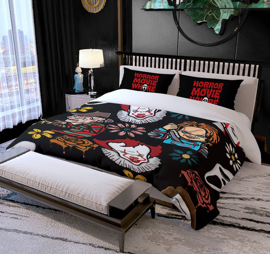 HORROR MOVIE QUILT + PILLOW CASES